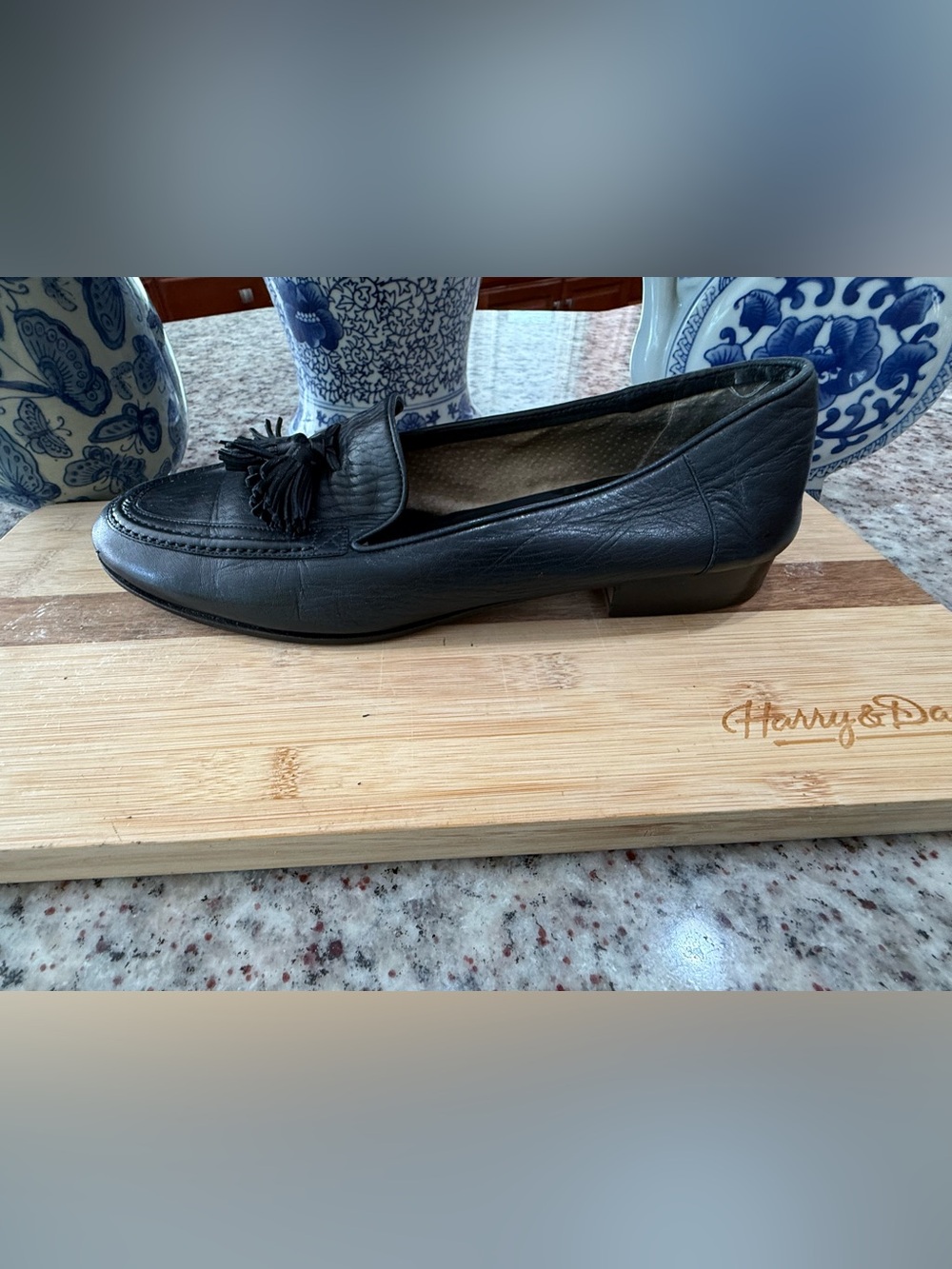 Cole Haan Women’s Black Leather Tassel Loafers - Picture 6 of 9